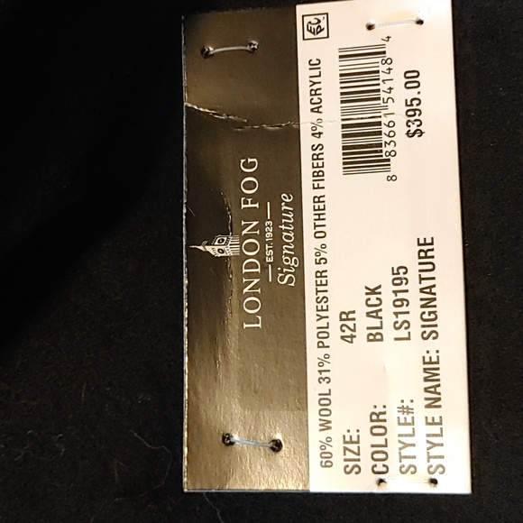 London Fog Signature Wool Jacket Sz.42R Black NWT - Picture 7 of 11